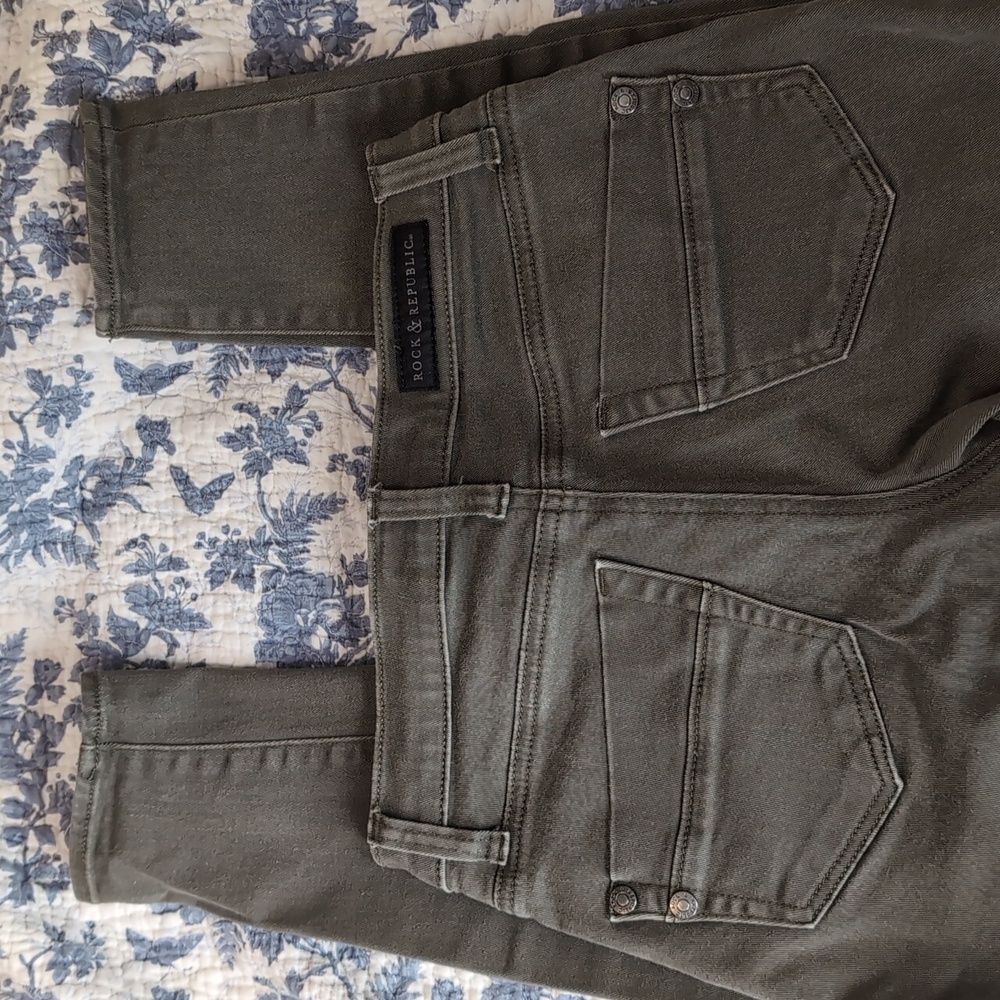 Rock & Republic Green Skinny Jeans with Stretch